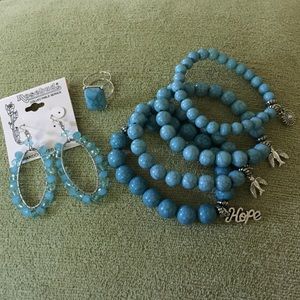 Beautiful jewelry set with hope and bird beads